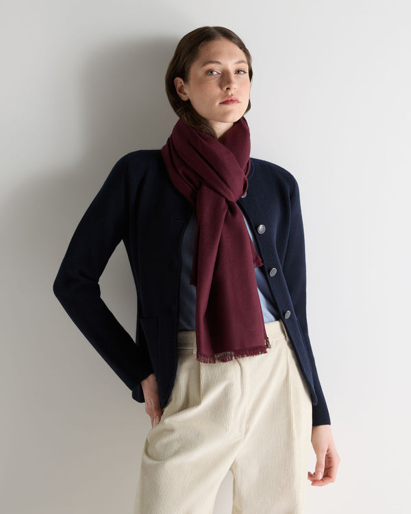 N.Peal Women's Pashmina Cashmere Shawl Bordeaux Red