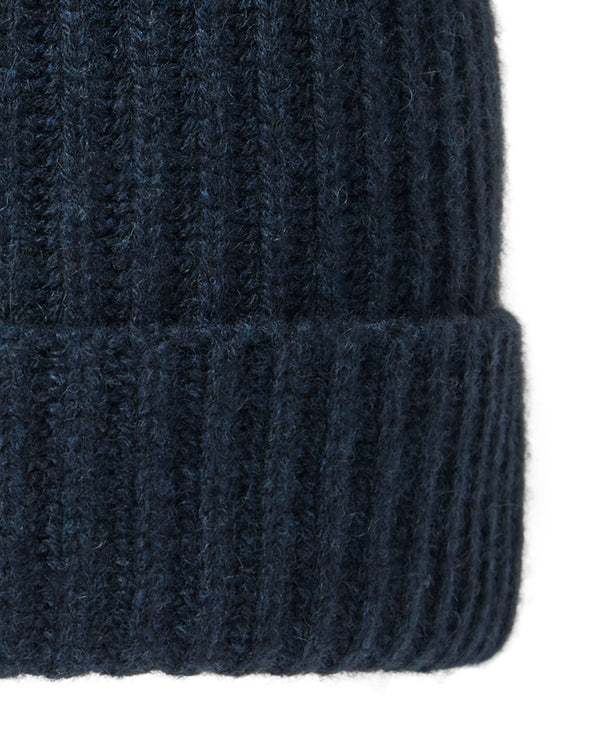 N.Peal Unisex Ribbed Cashmere Hat Indigo Blue