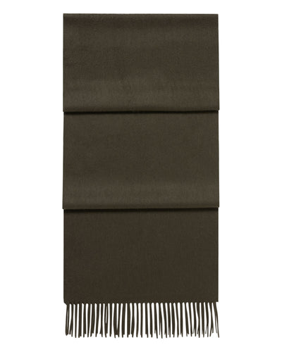 N.Peal Unisex Large Woven Cashmere Scarf Arabica Khaki Green
