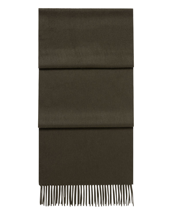 N.Peal Unisex Large Woven Cashmere Scarf Arabica Khaki Green