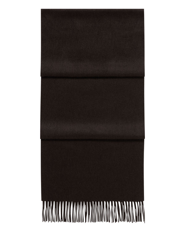 N.Peal Unisex Large Woven Cashmere Scarf Chocolate Brown