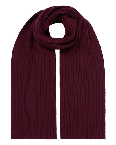 N.Peal Unisex Short Ribbed Cashmere Scarf Bordeaux Red