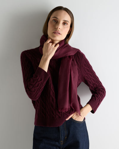 N.Peal Women's Ultrafine Pashmina Cashmere Shawl Bordeaux Red