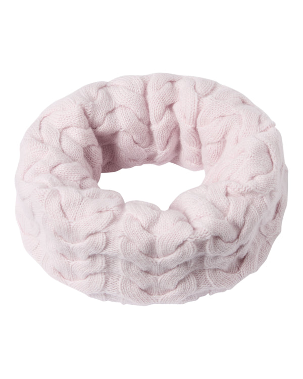 N.Peal Unisex Cable Cashmere Snood Chalk Pink