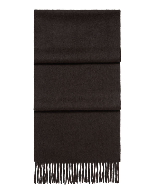 N.Peal Unisex Woven Cashmere Scarf Chocolate Brown