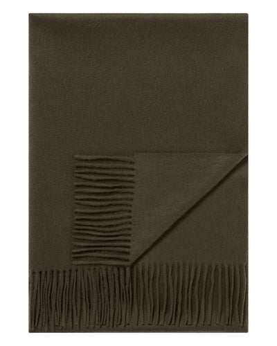 N.Peal Women's Woven Cashmere Shawl Arabica Khaki Green