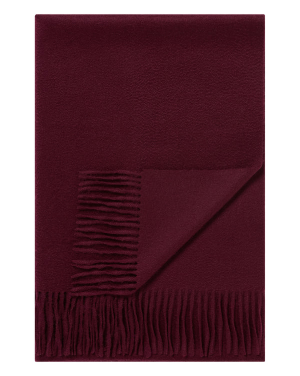 N.Peal Women's Woven Cashmere Shawl Bordeaux Red