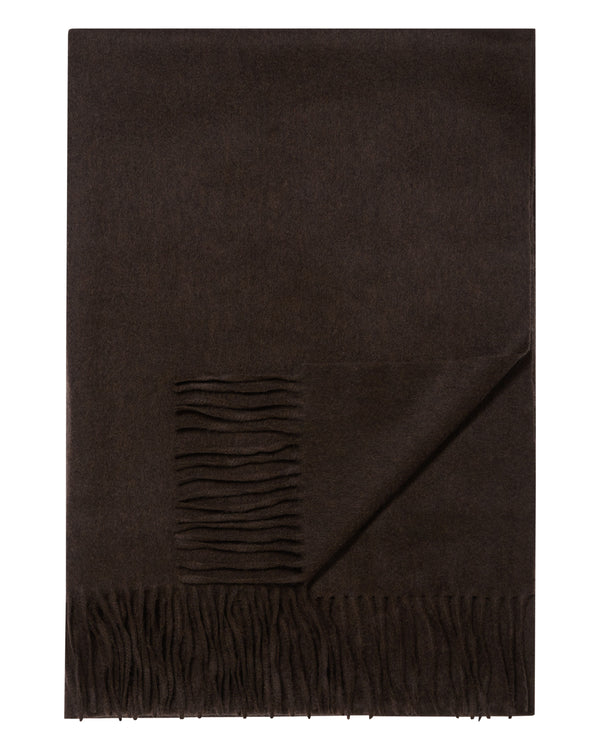 N.Peal Women's Woven Cashmere Shawl Chocolate Brown