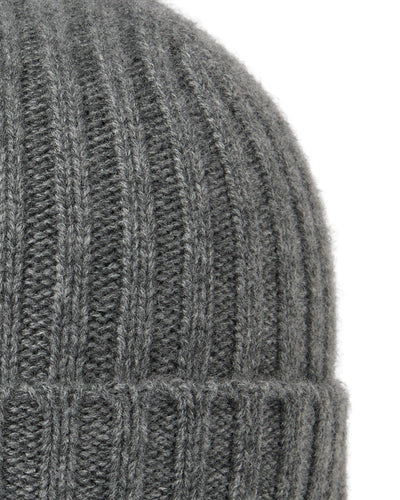 N.Peal Unisex Chunky Ribbed Cashmere Hat Elephant Grey