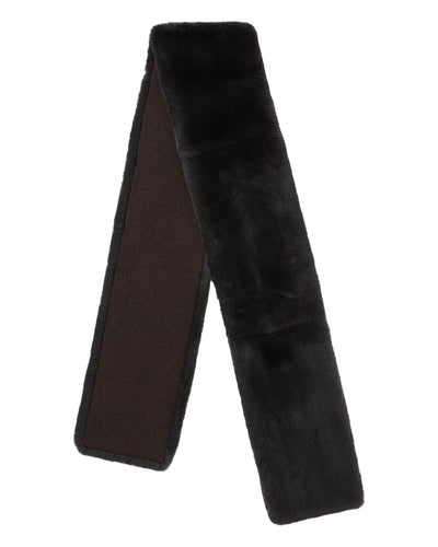 N.Peal Unisex Long Fur Scarf Chocolate Brown