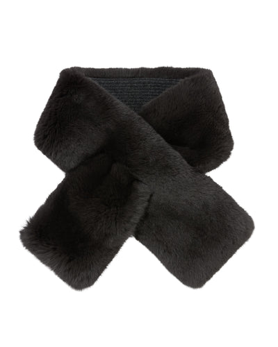 N.Peal Unisex Fur Neckwarmer Dark Charcoal Grey