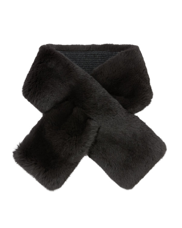 N.Peal Unisex Fur Neckwarmer Dark Charcoal Grey
