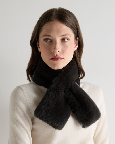 N.Peal Unisex Fur Neckwarmer Dark Charcoal Grey