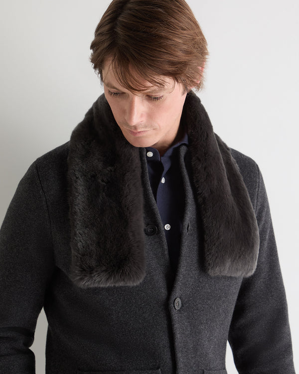 N.Peal Unisex Fur Neckwarmer Dark Charcoal Grey