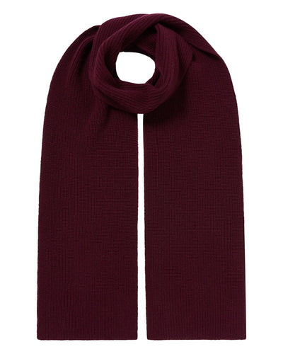 N.Peal Unisex Ribbed Cashmere Scarf Bordeaux Red