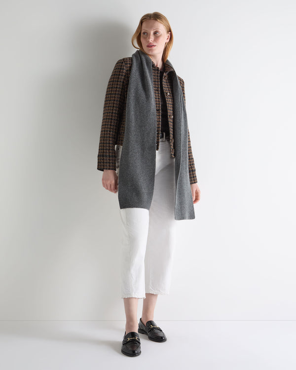 N.Peal Unisex Ribbed Cashmere Scarf Elephant Grey