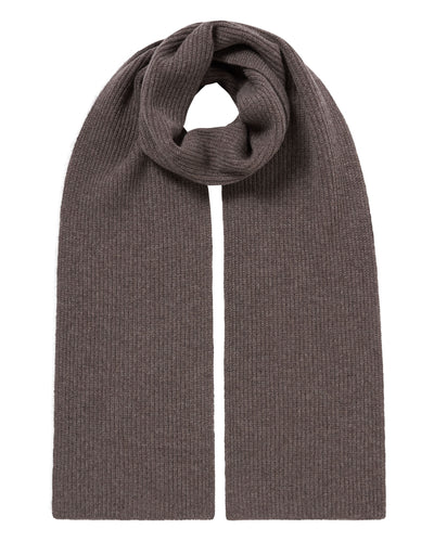N.Peal Unisex Ribbed Cashmere Scarf Otter Brown
