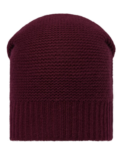 N.Peal Unisex Beanie Cashmere Hat Bordeaux Red