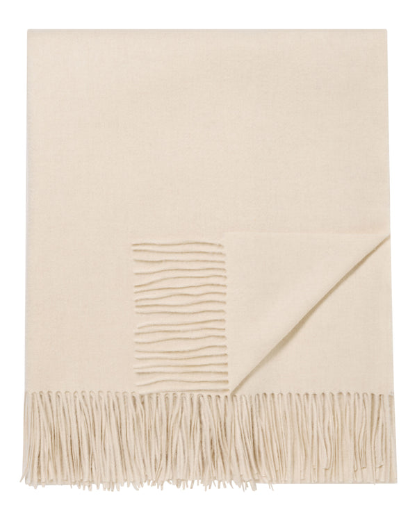 N.Peal Unisex Woven Cashmere Blanket Ecru White