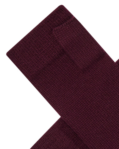 N.Peal Unisex Fingerless Cashmere Gloves Bordeaux Red