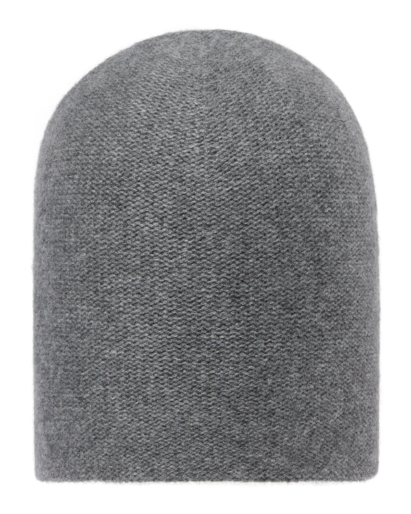 N.Peal Unisex Double Layer Cashmere Beanie Elephant Grey