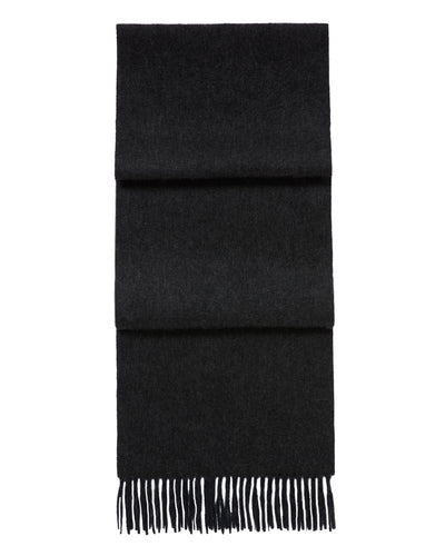N.Peal Unisex Doubleface Woven Cashmere Scarf Deep Charcoal Grey