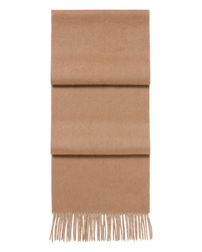 N.Peal Unisex Doubleface Woven Cashmere Scarf Dark Tan Brown