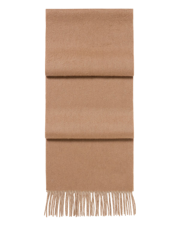 N.Peal Unisex Doubleface Woven Cashmere Scarf Dark Tan Brown
