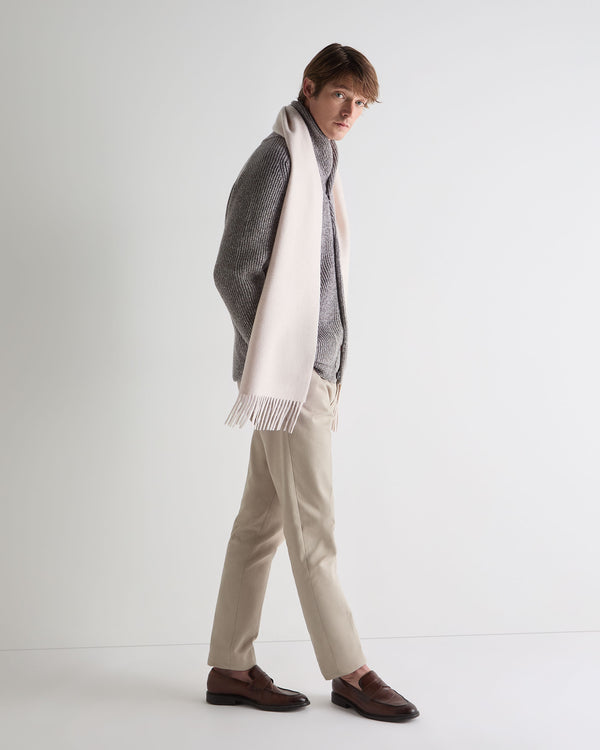 N.Peal Unisex Doubleface Woven Cashmere Scarf Snow Grey