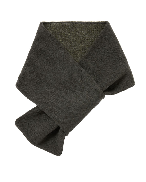 N.Peal Men's Two Tone Small Cashmere Scarf Arabica Khaki Green
