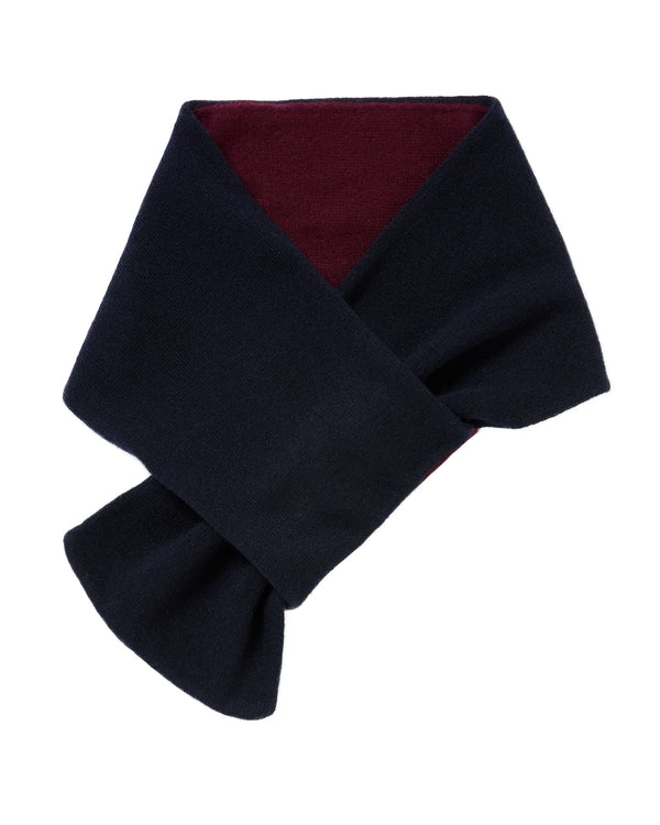 N.Peal Men's Two Tone Small Cashmere Scarf Navy Blue