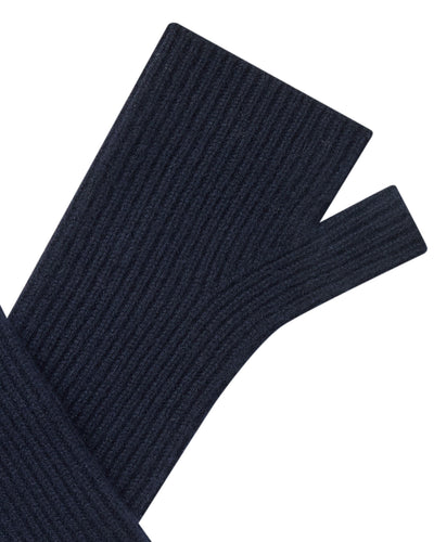 N.Peal Women's Long Cashmere Wristwarmers Navy Blue