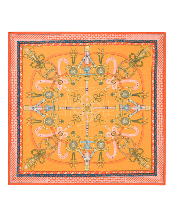 N.Peal Women's Cashmere Silk Printed Foulard Yellow