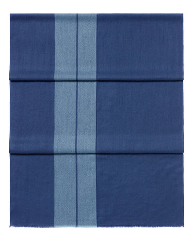 N.Peal Men's Geo Cashmere Pashmina Navy Blue