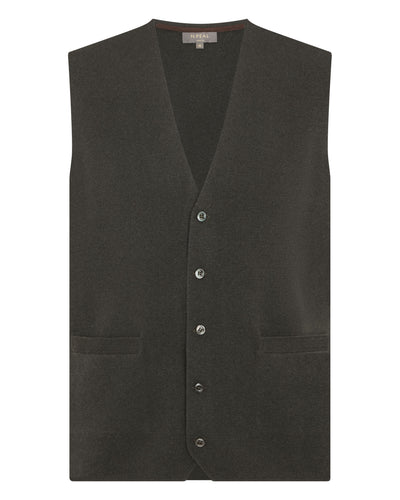 N.Peal Men's Chelsea Cashmere Waistcoat Arabica Khaki Green