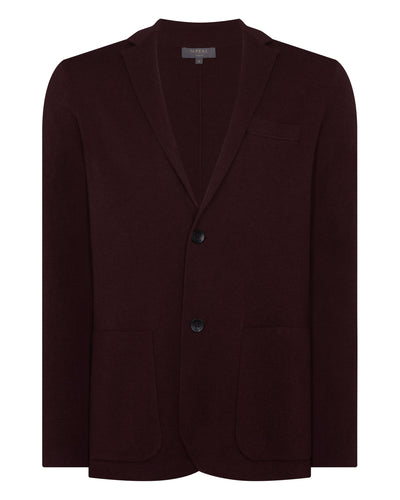 N.Peal Men's Marlborough Fine Gauge Cashmere Jacket Claret Red