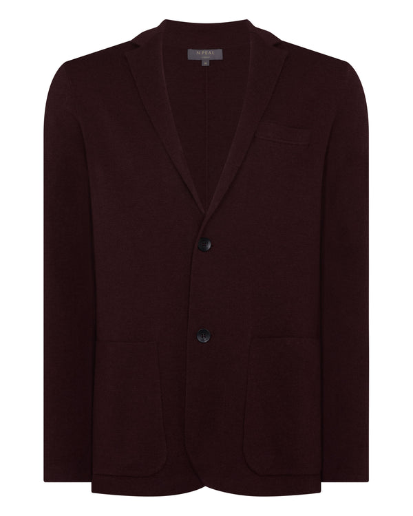 N.Peal Men's Marlborough Fine Gauge Cashmere Jacket Claret Red