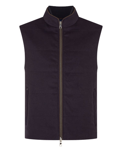 N.Peal Men's Belgravia Quilted Gilet Navy Blue