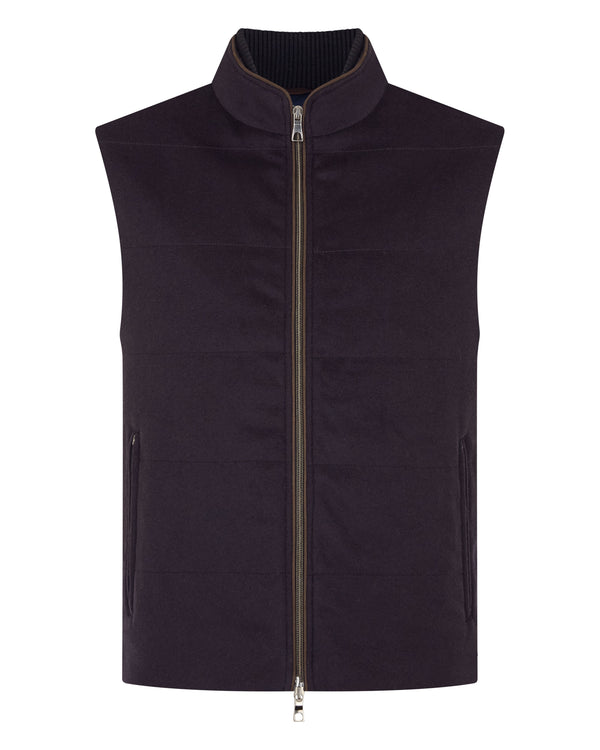 N.Peal Men's Belgravia Quilted Gilet Navy Blue