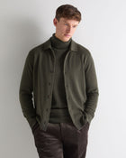 Men's Putney Cashmere Polo Shirt Arabica Khaki Green