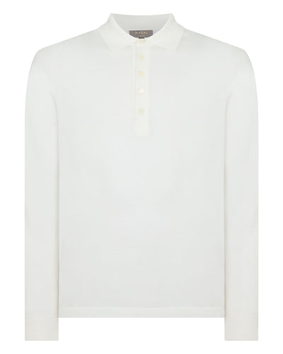 N.Peal Men's Cotton Polo Shirt White