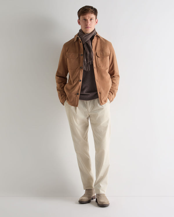 N.Peal Men's Bridgehampton Suede Jacket Tan Brown