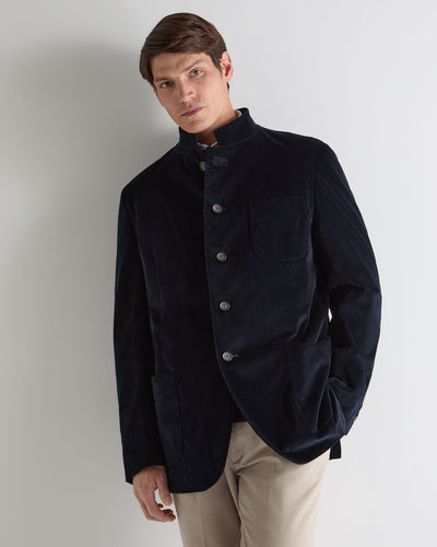 N.Peal Men's Portofino Cord Jacket Navy Blue