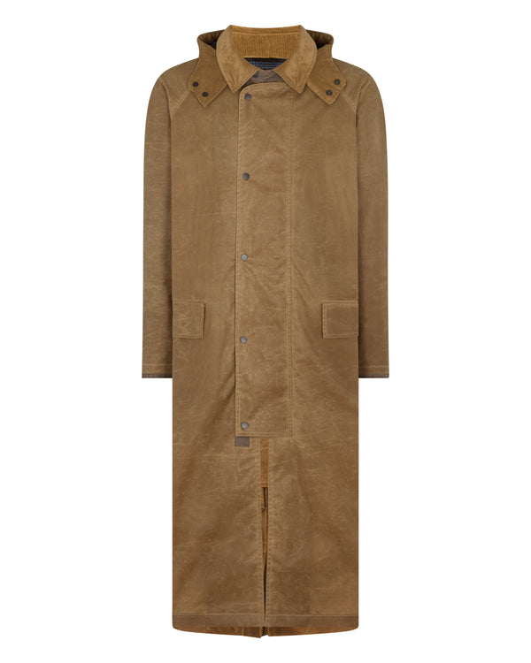 N.Peal Men's Wax Riding Coat Taupe Brown