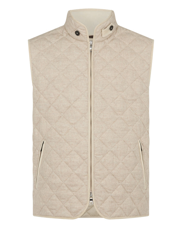 N.Peal Men's Diamond Gilet Beige Brown