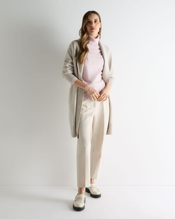 N.Peal Women's Luna Roll Neck Cashmere Jumper Chalk Pink