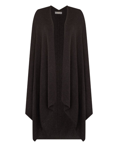 N.Peal Women's Lily Lightweight Cashmere Cape Chocolate Brown