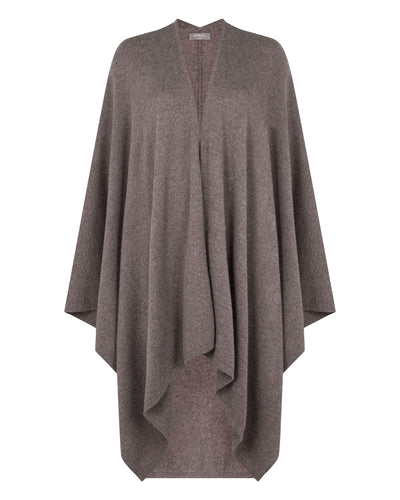 N.Peal Women's Lily Lightweight Cashmere Cape Otter Brown