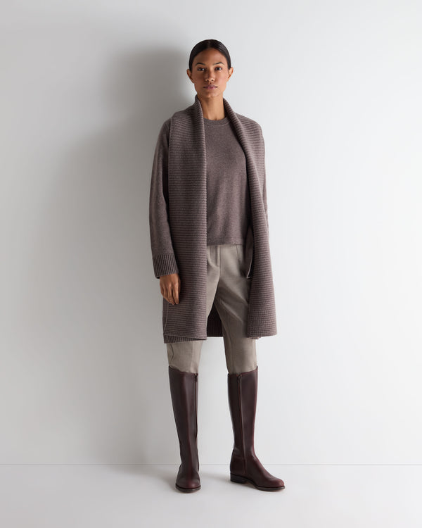 N.Peal Women's Hallie Round Neck Cashmere Jumper Otter Brown
