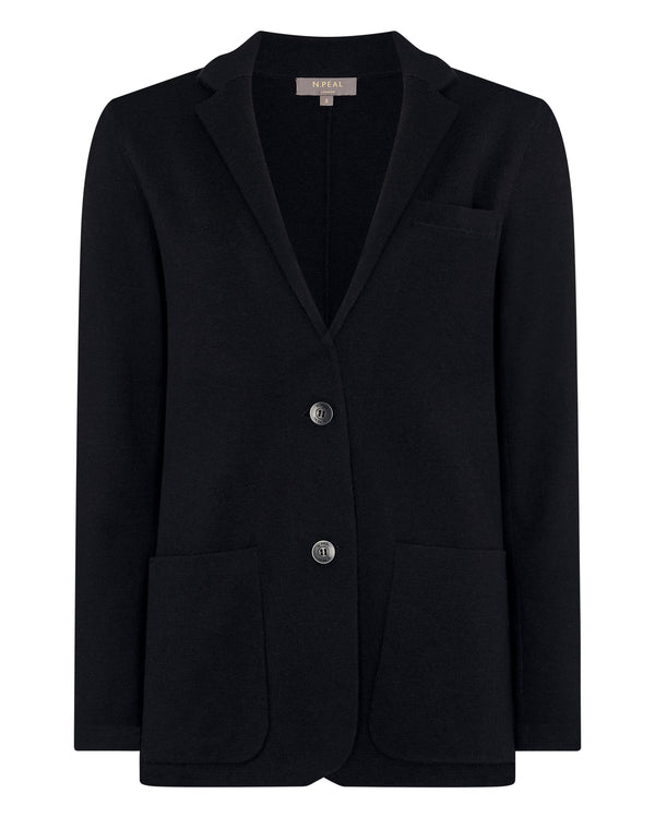 N.Peal Women's Superfine Cashmere Silk Blazer Black